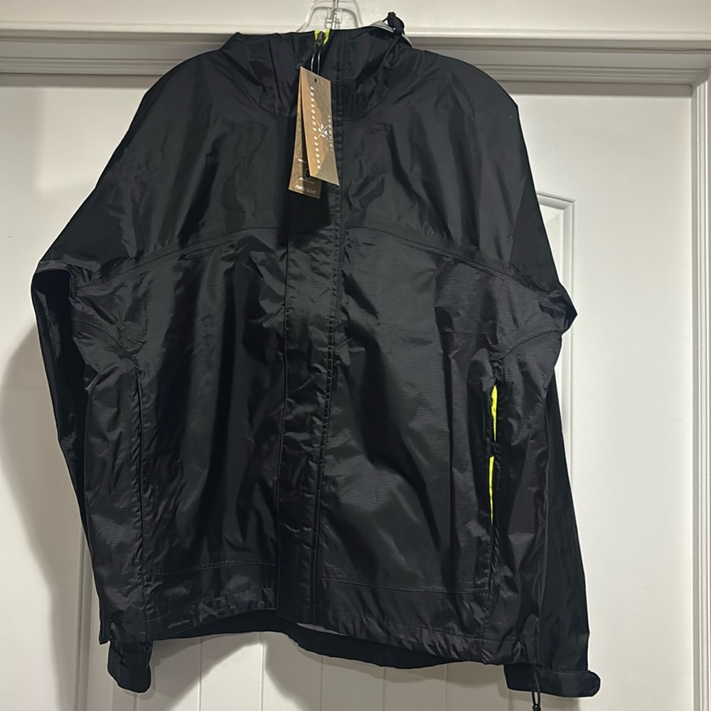 Rugged Exposure Men's Pack Technical Waterproof Rain Hoodie Jacket Size Small .
